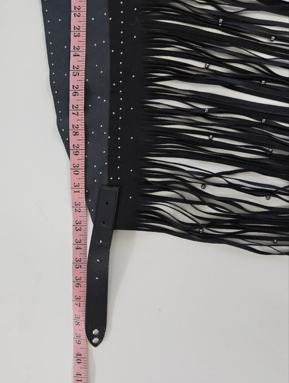 Western Fringe Belt Black Studded Cowgirl Costume Accessory Goth Festival OS